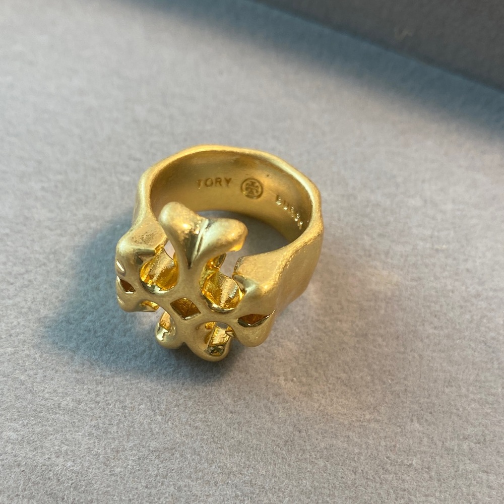 Tory Burch Gold Floral Motif Ring